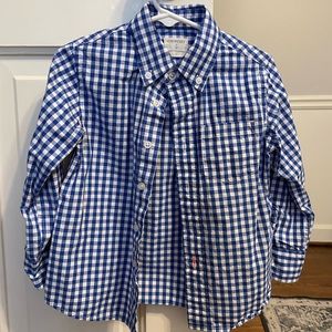 J Crew Blue Gingham Button Down Shirt